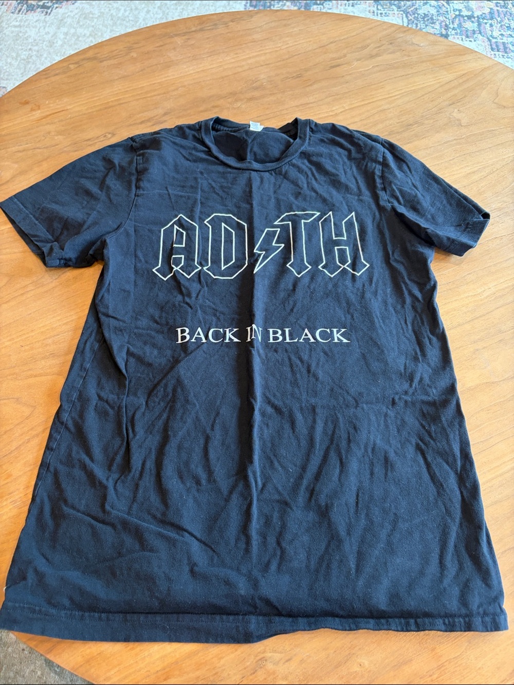 Black "Back in Black" Graphic Tee